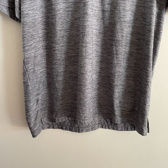 Cool Keep Men SZ L Heather Gray Short Sleeve 2 Button Collared Polo Shirt - Picture 2 of 10